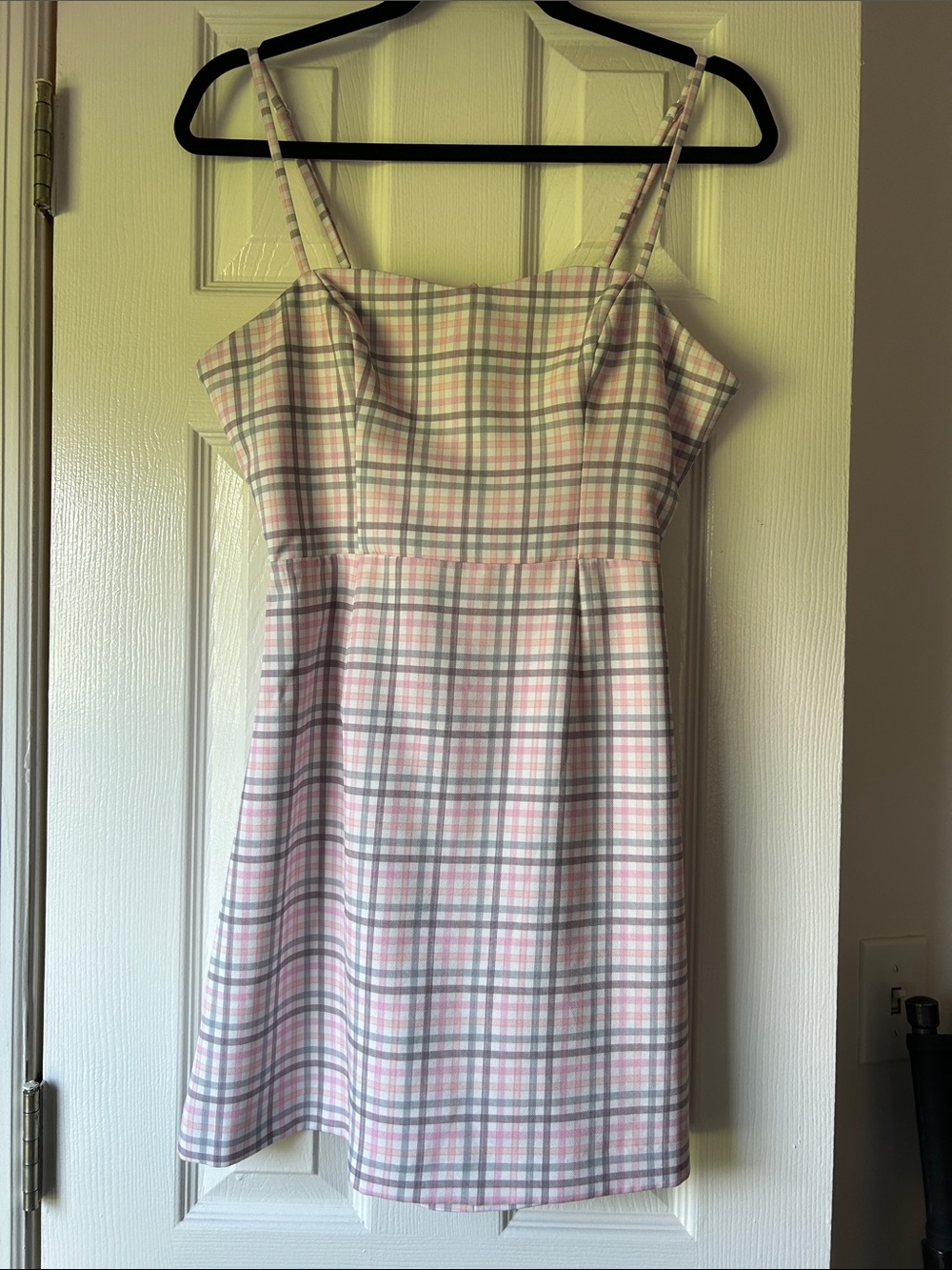 French Connection Woman’s Pink Plaid Spaghetti-Strap Dress Size 6